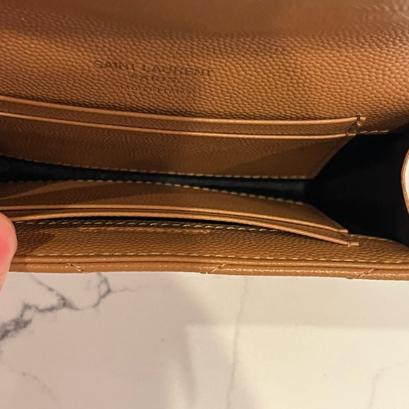 Authentic Cassandra YSL Matelasse Small Envelope Wallet-Grain DePoudre Embossed - Picture 5 of 8